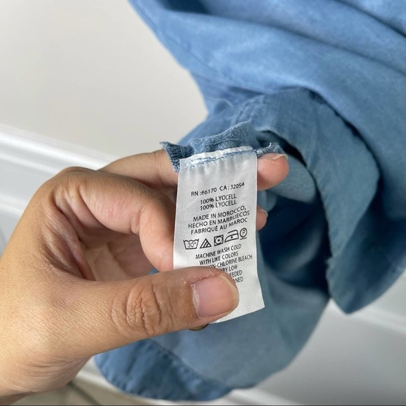 Anthropologie off the shoulder chambray dress‎ sz 4 - Picture 7 of 9